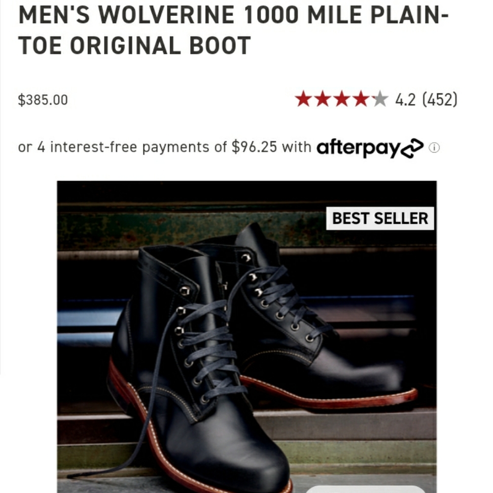 Wolverine 1000 mile boots